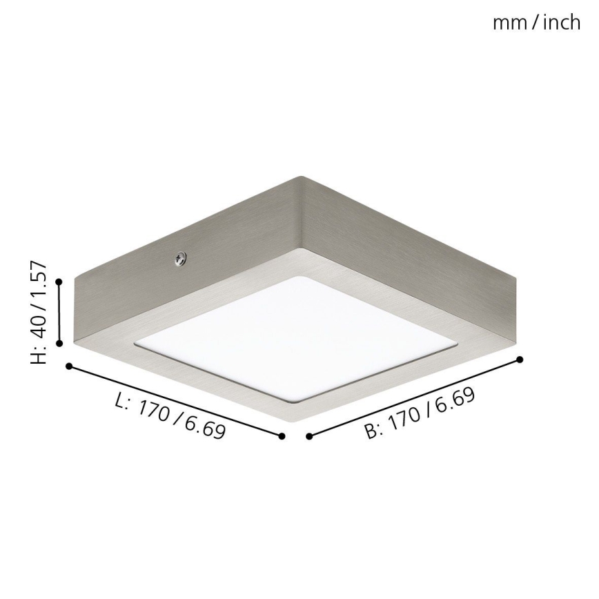 Eglo 78215 - LED-Deckenleuchte FUEVA LED/10,9W/230V 17x17 cm mattchrom