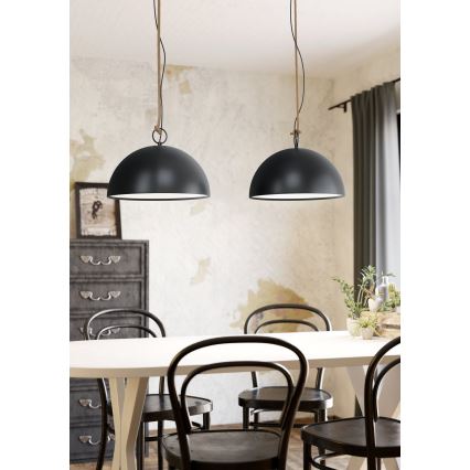 Eglo 78444 - Suspension filaire HODSOLL 2xE27/40W/230V noir/marron