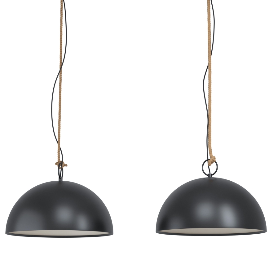 Eglo 78444 - Suspension filaire HODSOLL 2xE27/40W/230V noir/marron