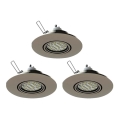 Eglo 78705 - SET 3x Lampada LED da incasso PENETO 1xGU10/3,3W/230V cromo opaco