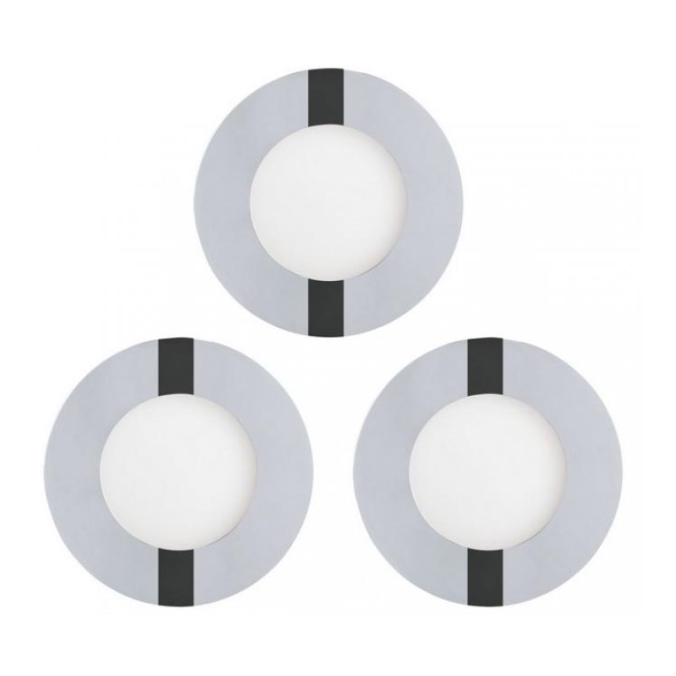 Eglo 78733 - Lot de 3 spots encastrés LED pour salle de bains FUEVA 1xLED/2,7W/230V IP44 Ø 8,5 cm