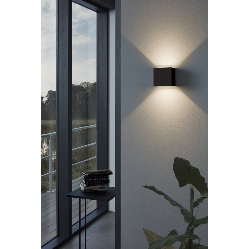 Eglo 79215 - Applique a LED da esterno CALPINO 2xLED/3,3W/230V 3000K IP54 nero