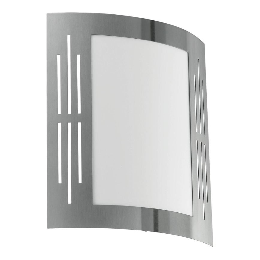 Eglo 79282 - Outdoor-Wandleuchte CITY 1xE27/60W/230V glänzendes Chrom IP44
