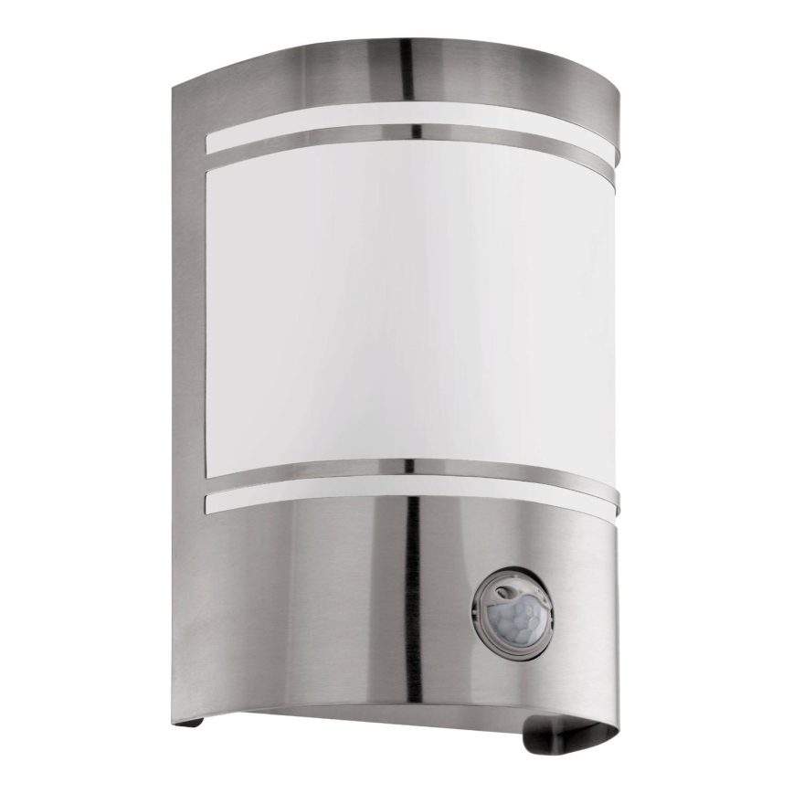 Eglo 79284 - Applique da esterno con sensore CERNO 1xE27/40W/230V cromo lucido IP44