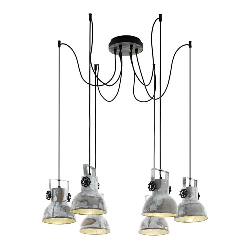 Eglo 79364 - Lampadario a sospensione con filo BARNSTAPLE 6xE27/40W/230V