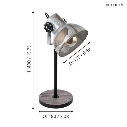 Eglo 79365 - Lampada da tavolo BARNSTAPLE 1xE27/40W/230V