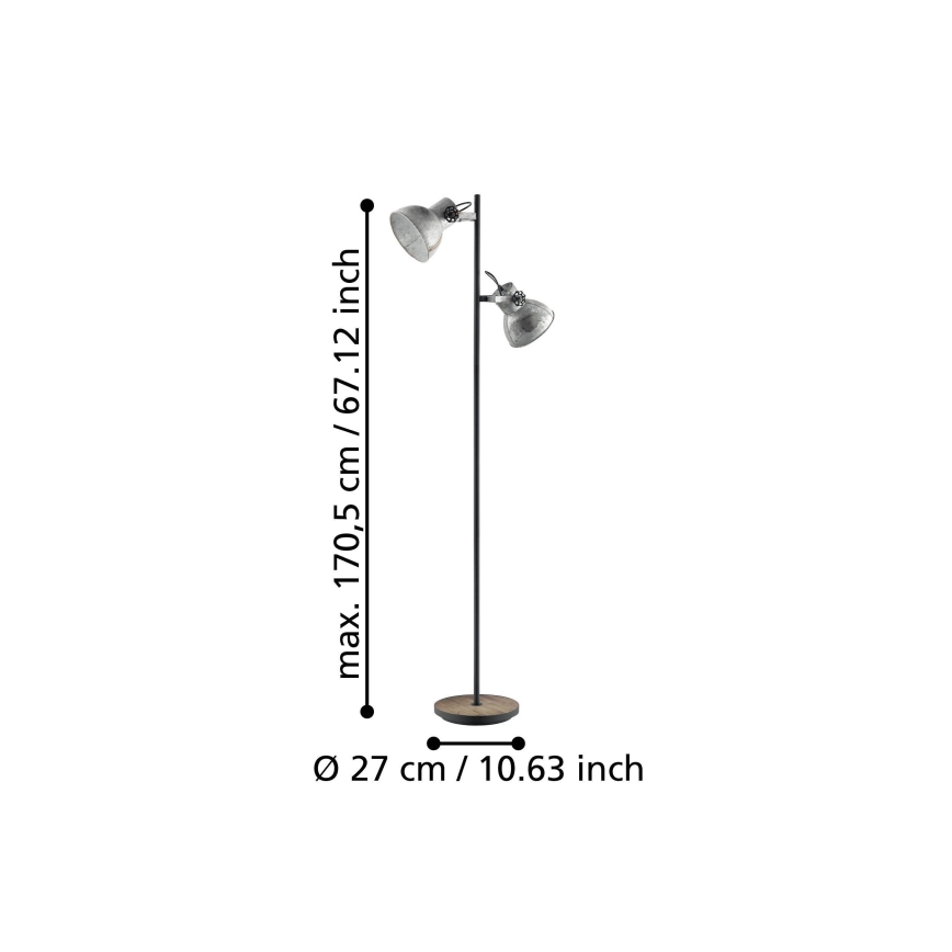 Eglo 79369 - Lampadaire BARNSTAPLE 2xE27/40W/230V