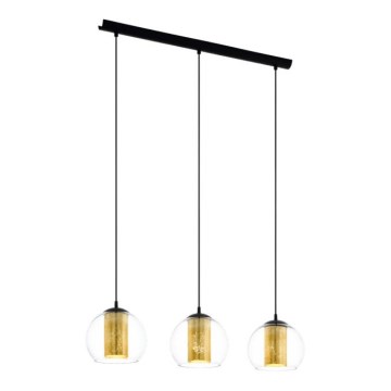Eglo 79461 - BOLSANO Pendelleuchte am Kabel, 3xE27/28W/230V, gold/schwarz