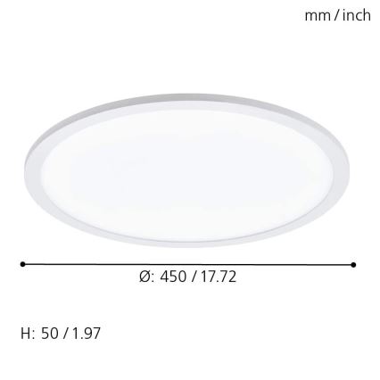 Eglo 79469 - Plafoniera LED dimmerabile POZZALLO LED/21W/230V 2700-6500K bianco + telecomando