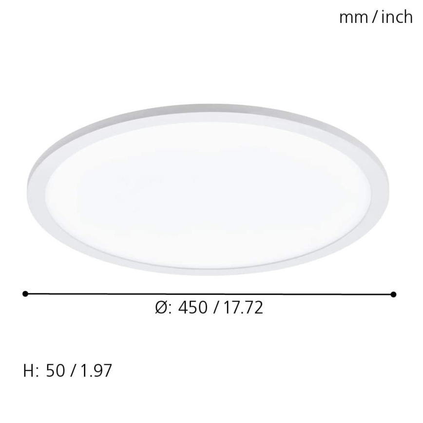 Eglo 79469 - Plafoniera LED dimmerabile POZZALLO LED/21W/230V 2700-6500K bianco + telecomando