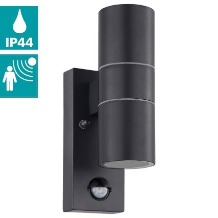 Eglo 79545- Lampada LED da esterno con sensore ARAPONGAS 2xGU10/2,8W/230V IP44 nero