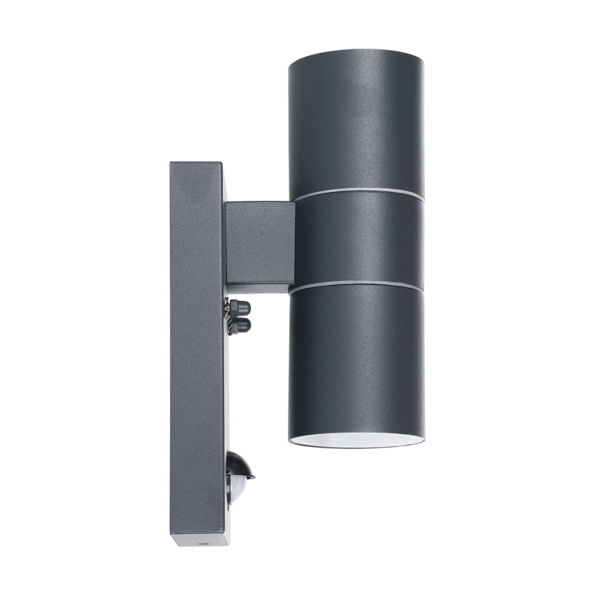 Eglo 79545- Lampada LED da esterno con sensore ARAPONGAS 2xGU10/2,8W/230V IP44 nero