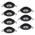 Eglo - 7er-Set LED-Einbauleuchten, LED/4,9 W/230 V, 2700/4000/6500 K, Ø 9 cm, schwarz