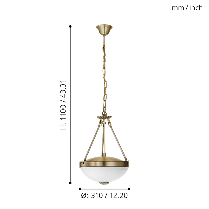 EGLO - Suspension chaîne 2xE27/60W/230V bronze