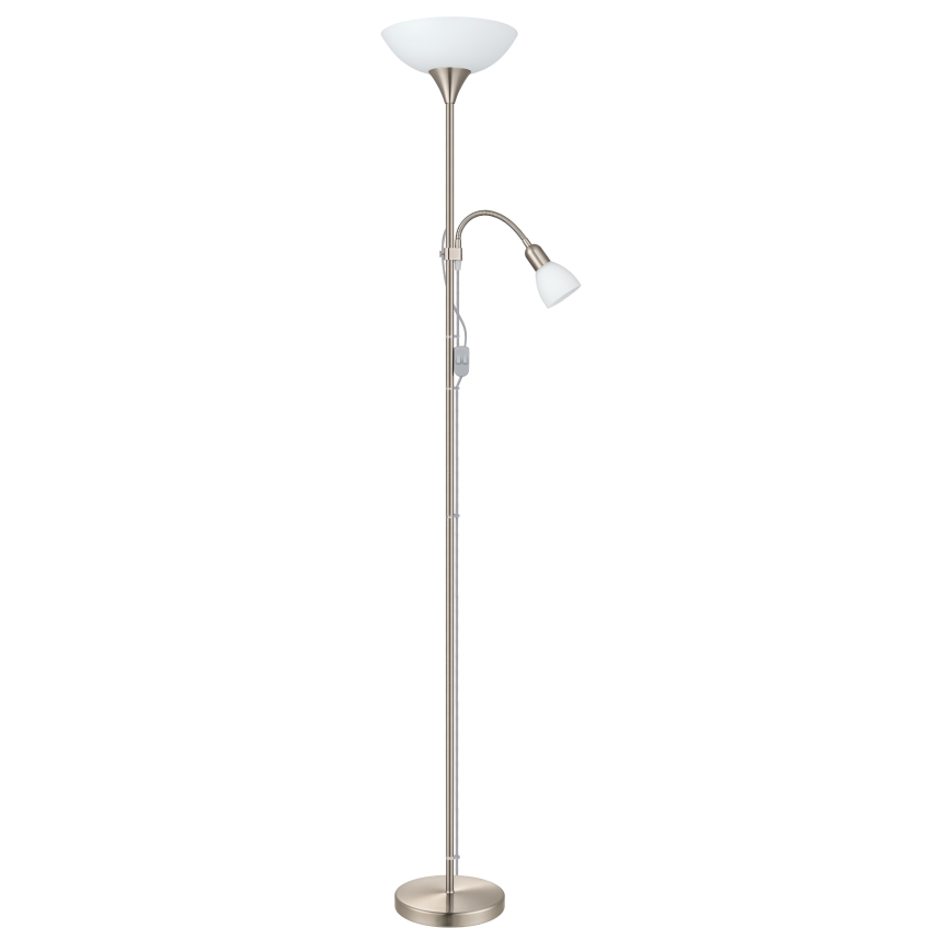 EGLO - Lampadaire 1xE27/60W + 1xE14/25W chrome mat