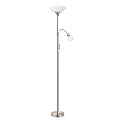 EGLO - Lampada da terra 1xE27/60W + 1xE14/25W, cromo opaco