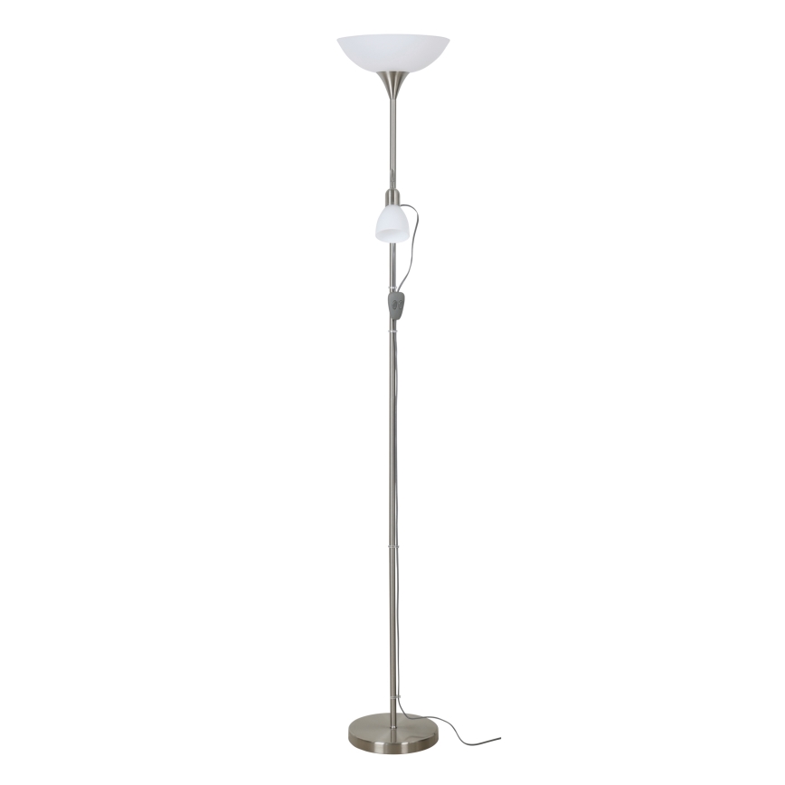 EGLO - Lampada da terra 1xE27/60W + 1xE14/25W, cromo opaco