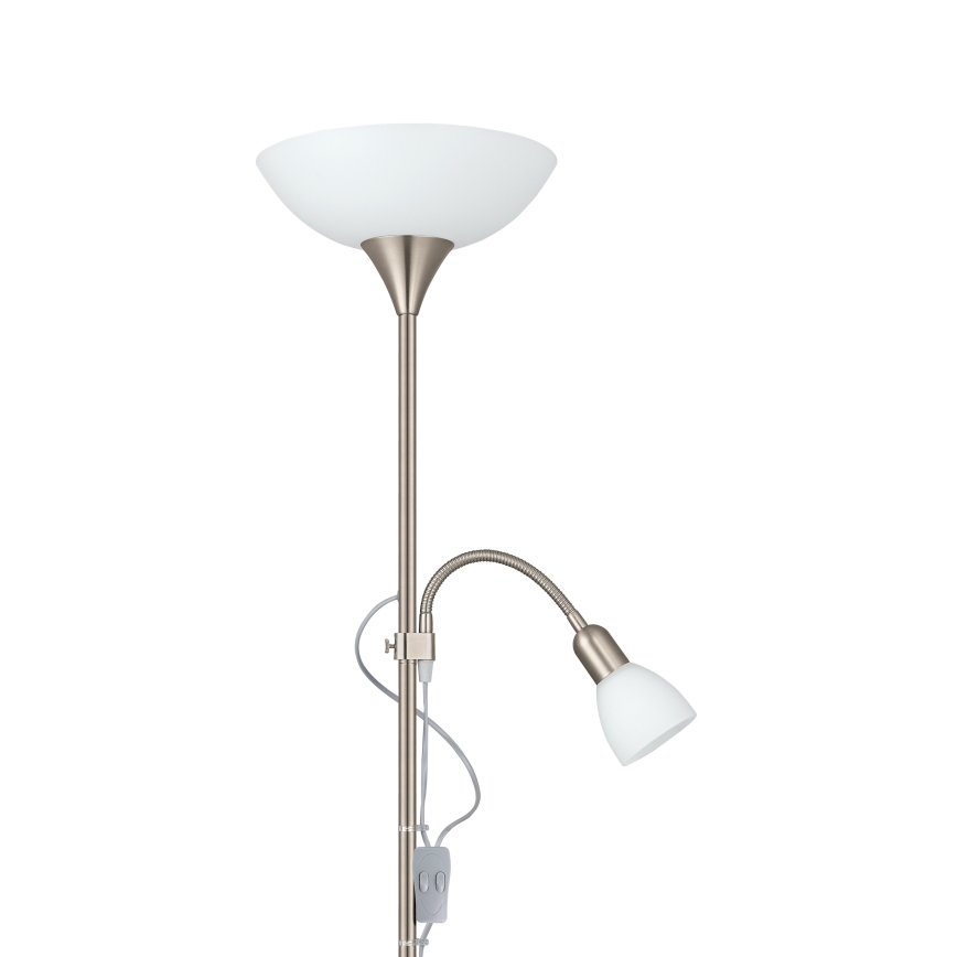 EGLO - Lampada da terra 1xE27/60W + 1xE14/25W, cromo opaco