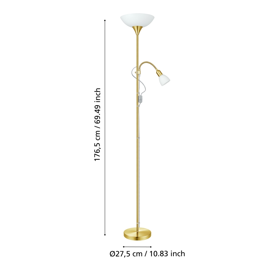 EGLO - Stehlampe 1xE27/60W + 1xE14/25W goldfarben