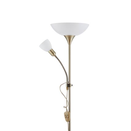 EGLO - Stehlampe 1xE27/60W + 1xE14/25W Messing