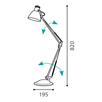 Eglo 82939 - Lampada da tavolo TIME 1xE27/60W/230V