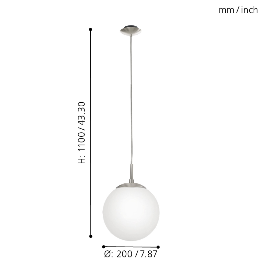 EGLO - Lampadario a sospensione con filo 1xE27/60W/230V diametro 20 cm
