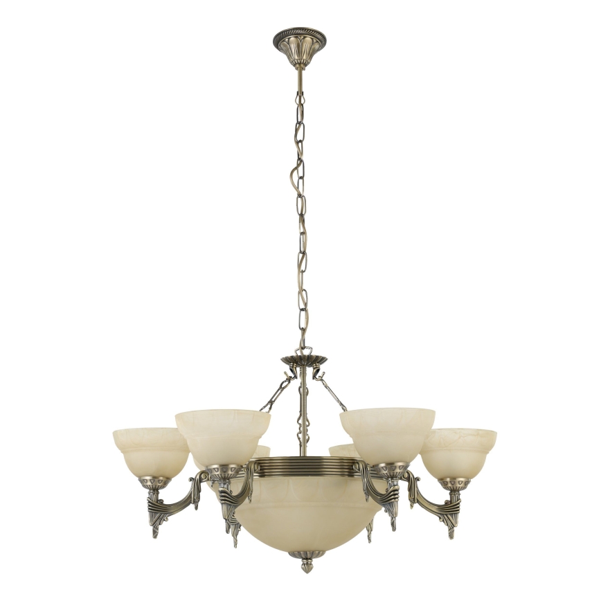 EGLO - Lampadario a sospensione con catena 9xE14/60W vetro in alabastro