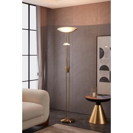 EGLO - Lampada da terra con dimmer BAYA 1xR7s/230W + 1xG9/33W bronzo