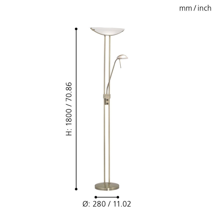 EGLO - Lampada da terra con dimmer BAYA 1xR7s/230W + 1xG9/33W bronzo