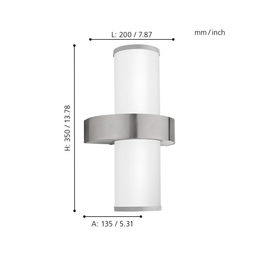 EGLO - Applique da esterno 2xE27/60W argento / bianco