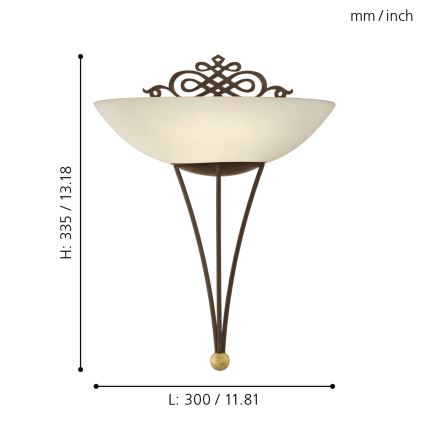 EGLO - Lampada da muro 1 x E27/60W marrone antico / oro
