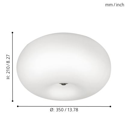 EGLO - Plafoniera OPTICA 2xE27/60W/230V vetro opale diametro 35 cm