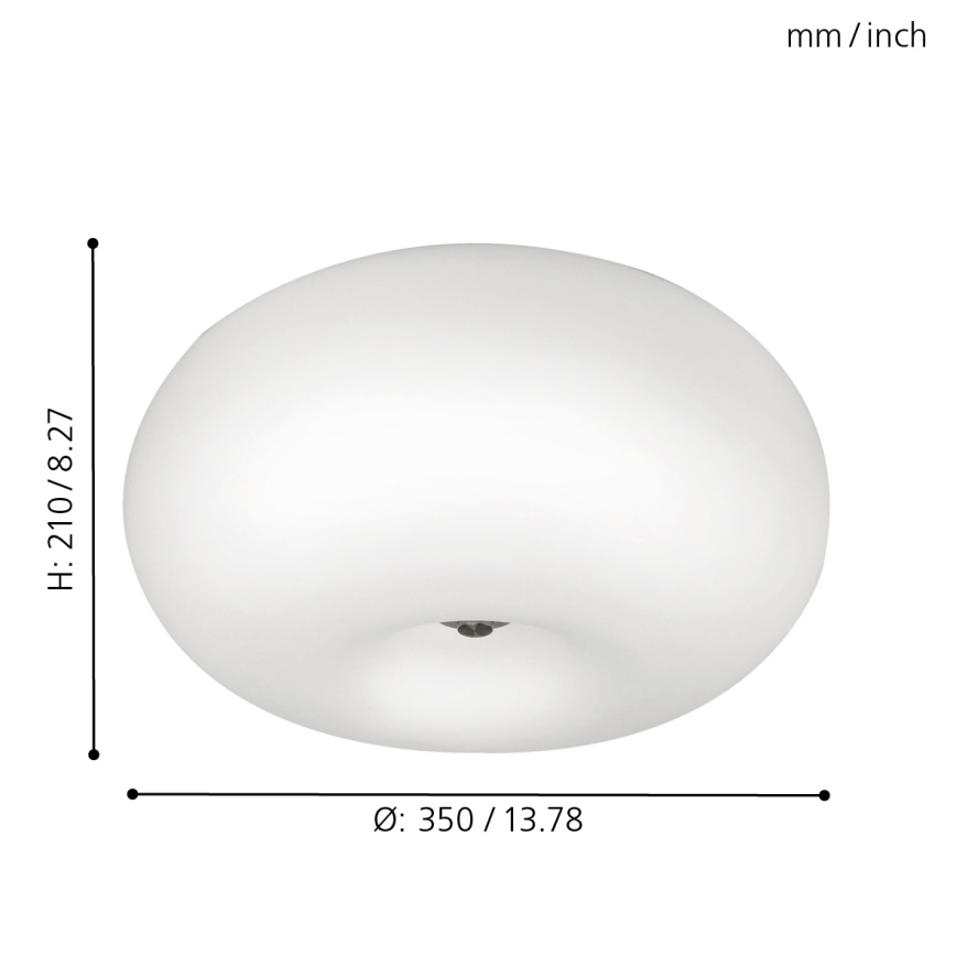 EGLO - Plafoniera OPTICA 2xE27/60W/230V vetro opale diametro 35 cm