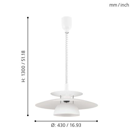Eglo - Suspension à tirette 1xE27/60W/230V