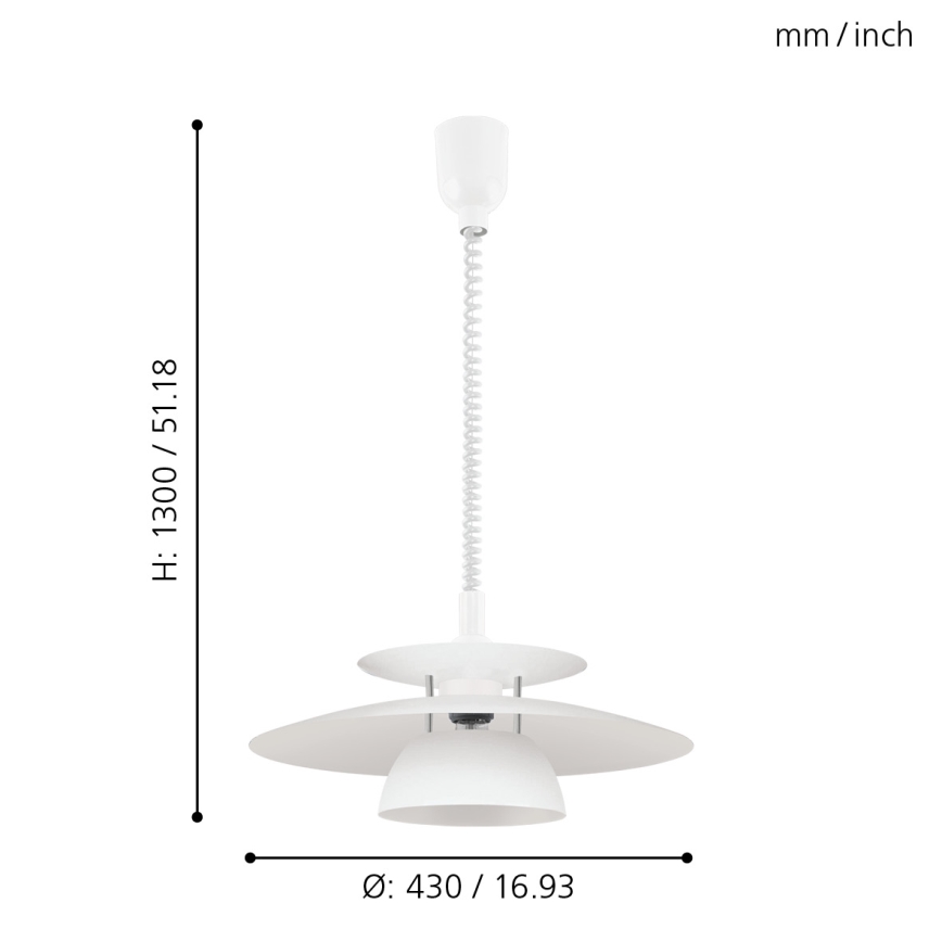 Eglo - Suspension à tirette 1xE27/60W/230V