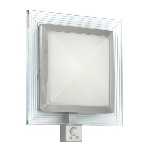EGLO 88163 - Außenwandleuchte mit Sensor PALI 1xE27/15W + 1xLED/1,28W IP44