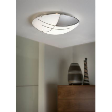 EGLO - Applique/Plafoniera 1 x E27/60W argento / bianco