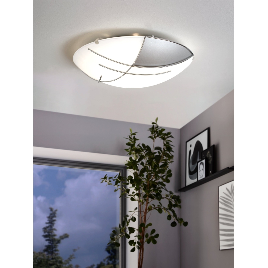 EGLO - Applique/Plafoniera 1 x E27/60W argento / bianco