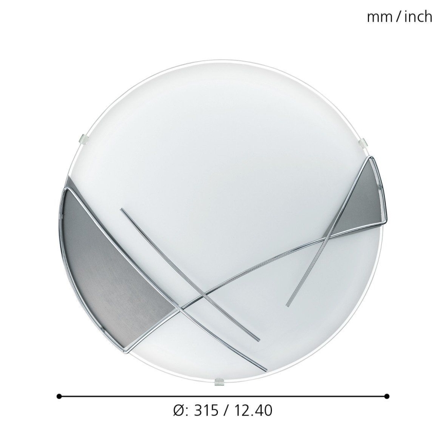 EGLO - Applique/Plafoniera 1 x E27/60W argento / bianco