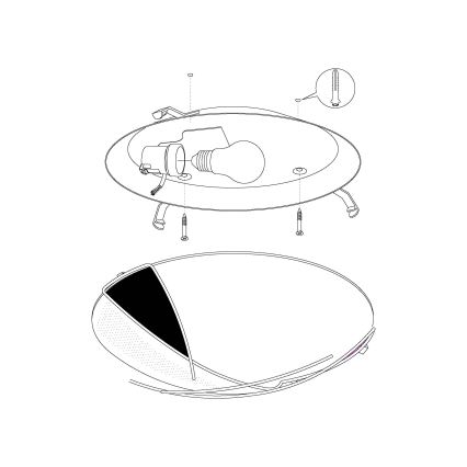 EGLO - Applique/Plafoniera 1 x E27/60W argento / bianco