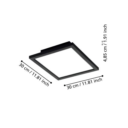 Eglo - Plafoniera LED dimmerabile LED/15,3W/230V nero ZigBee
