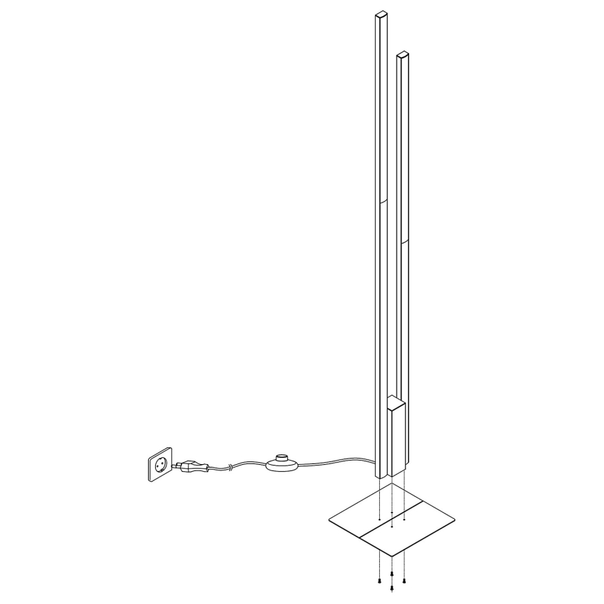 Eglo - Lampadaire LED RVBW à intensité variable 2xLED/16W/230V noire ZigBee