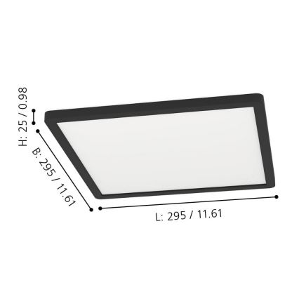 Eglo 900093 - LEDRGBW Plafonnier dimmable ROVITO-ZLED/14,6W/230V noir