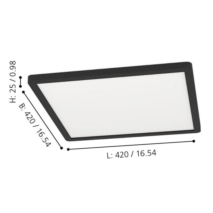 Eglo - Plafonnier LED RVBW à intensité variable LED/16,5W/230V noir ZigBee