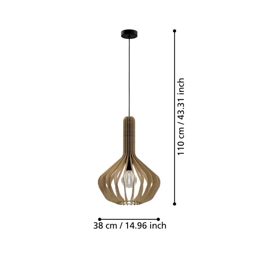 Eglo - Hängeleuchte an Kabel 1xE27/40W/230V Ø 38 cm beige