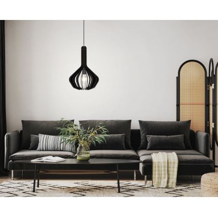 Eglo - Hängeleuchte an Kabel 1xE27/40W/230V Ø 38 cm schwarz