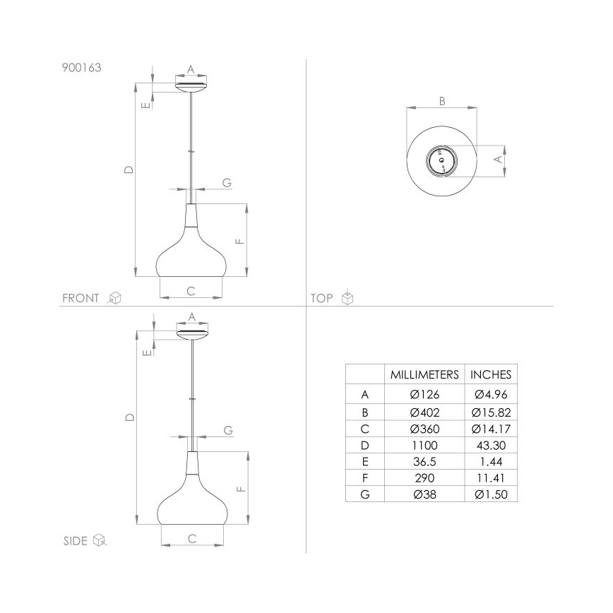 Eglo  - Suspension filaire 1xE27/40W/230V diam. 40 cm