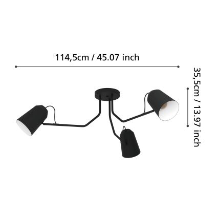 Eglo - Deckenleuchte 3xE27/25W/230V