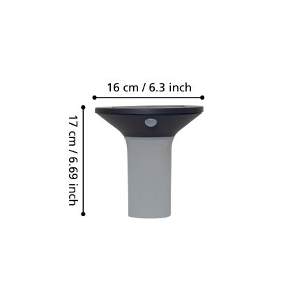 Eglo - Luminaire solaire d'extérieur LED avec détecteur 6xLED/0,03W/3,7V IP44