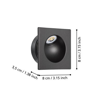 Eglo - Illuminazione LED scale LED/2W/230V 3000K nero